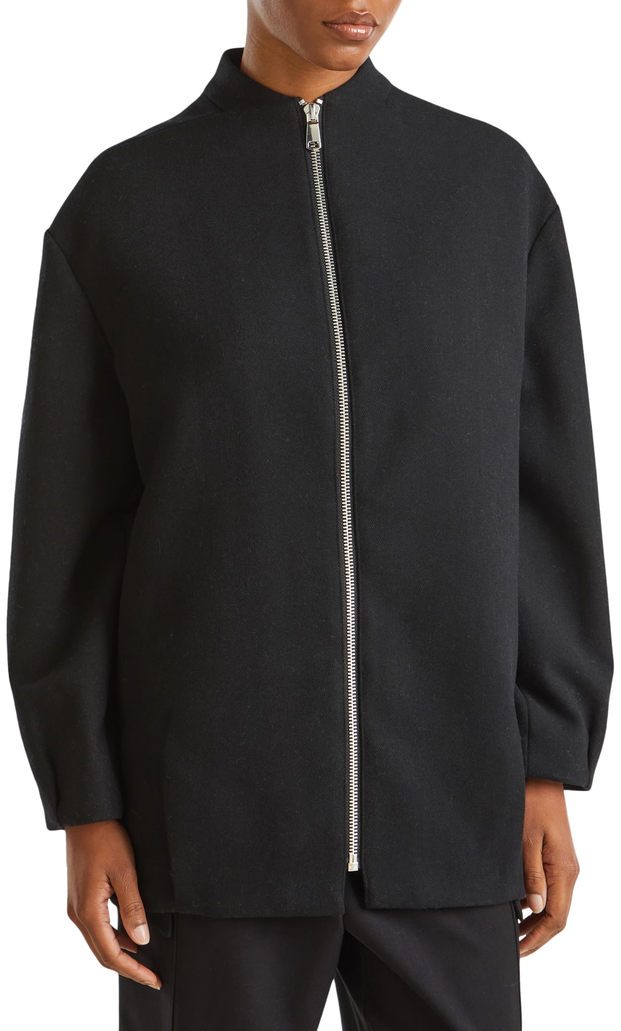 Benetton Giacca bomber panno lana donna taglia L
