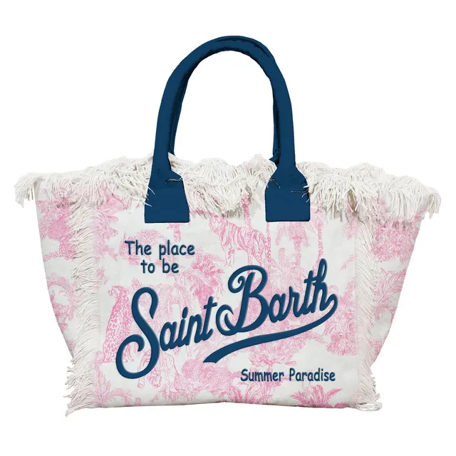 MC2 Saint Barth Colette 00650L Borsa Donna Jungle Bianco Rosa