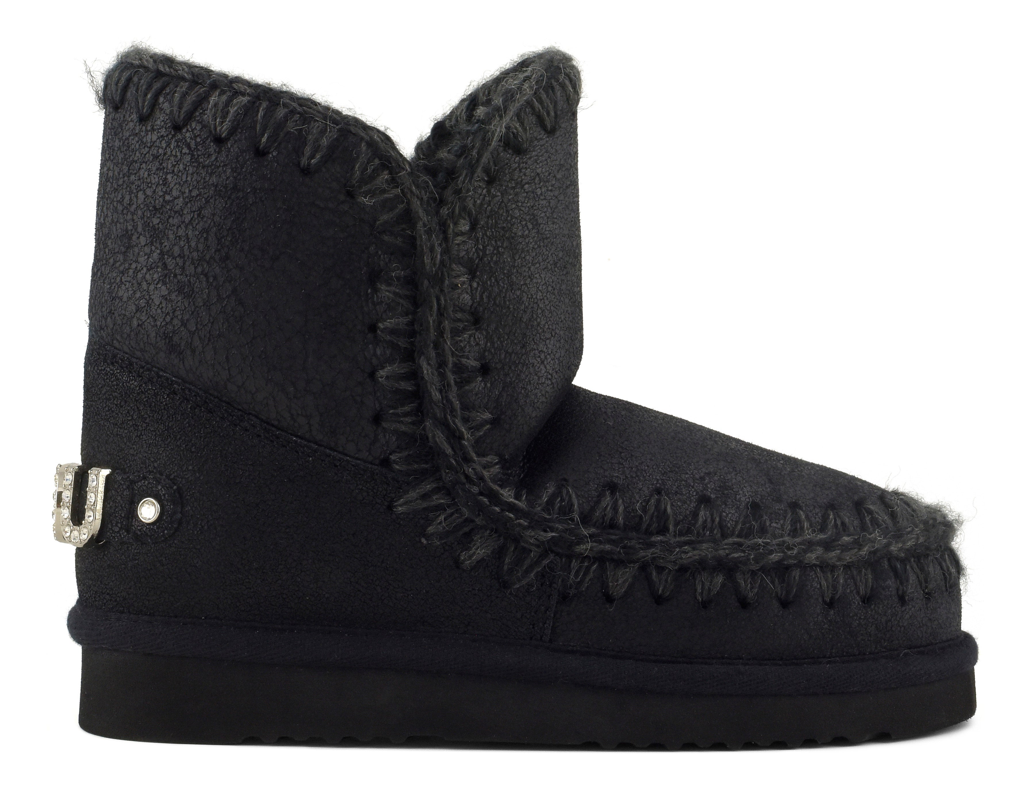 Mou Eskimo 18 FW101036B stivaletti donna Cracked Black strass