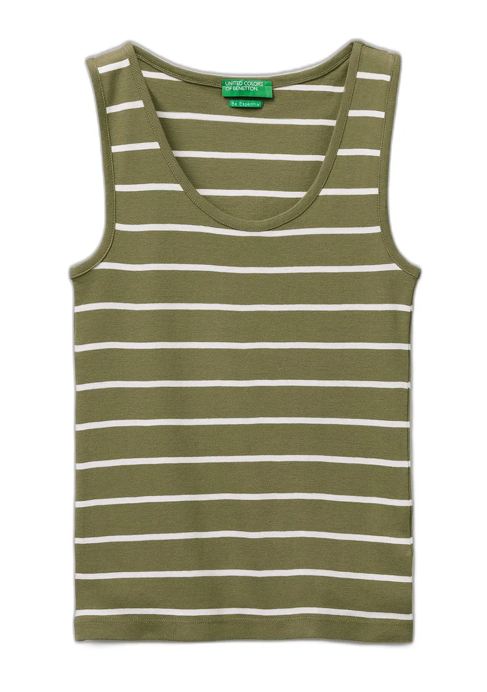 Benetton Canotta Costina Rigata Slim Fit Tinta Unita