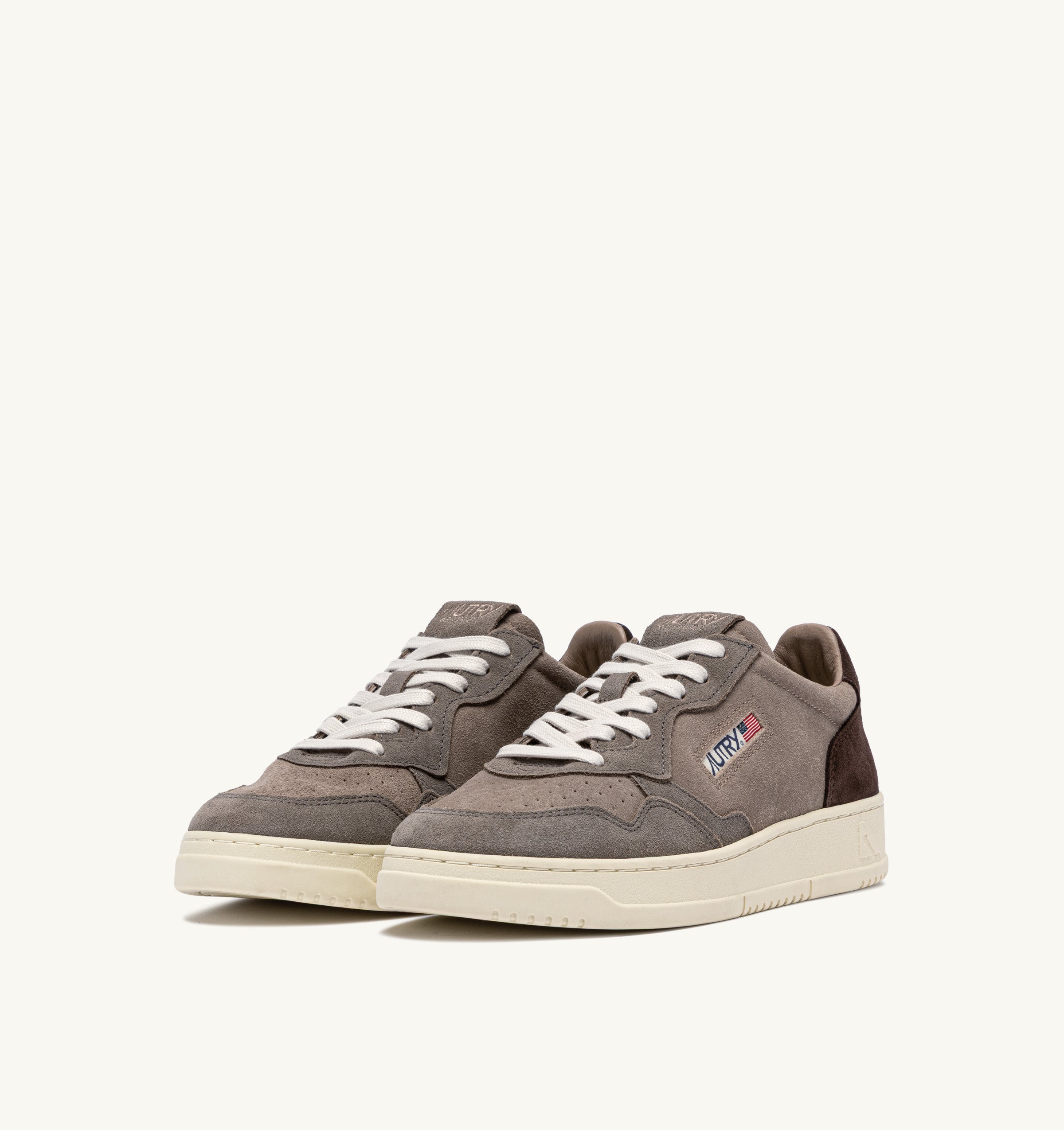 Autry Medalist Low sneaker uomo taupe gray cotto pelle