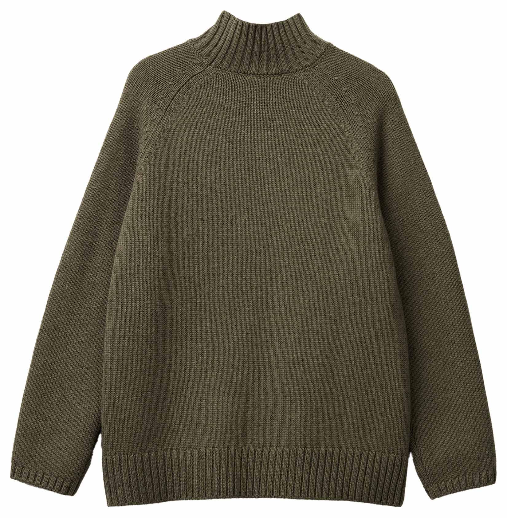 Benetton 191vd204a Maglione Donna Collo Alto Verde