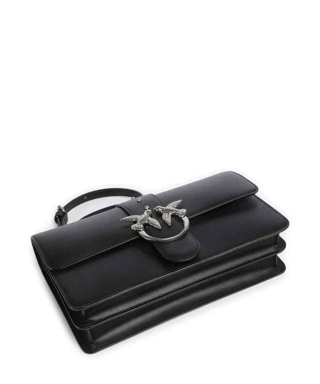 Pinko Love One Classic 105857 A0F1 borsa pelle Nero Old Silver
