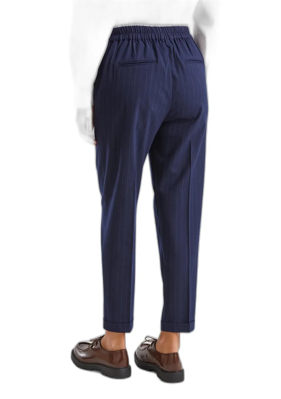 Benetton Pantaloni Donna Flanella Righe L