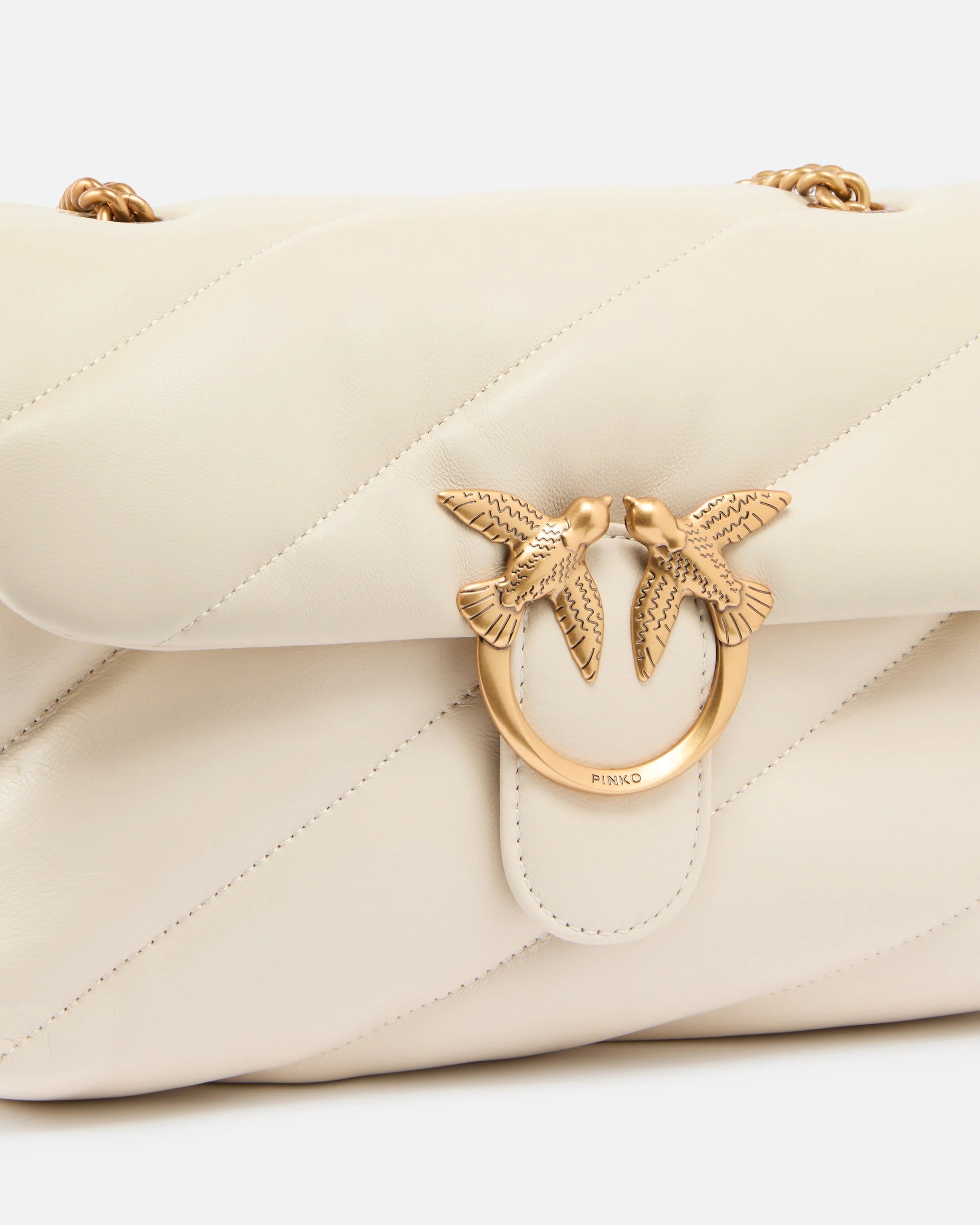 Pinko Love Puff Classic 100038 borsa Bianco Antique Gold