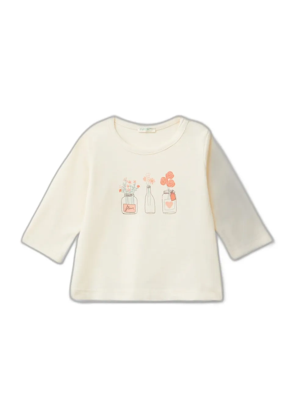 Benetton T-Shirt M/L Maglietta Neonato Cotone Organico