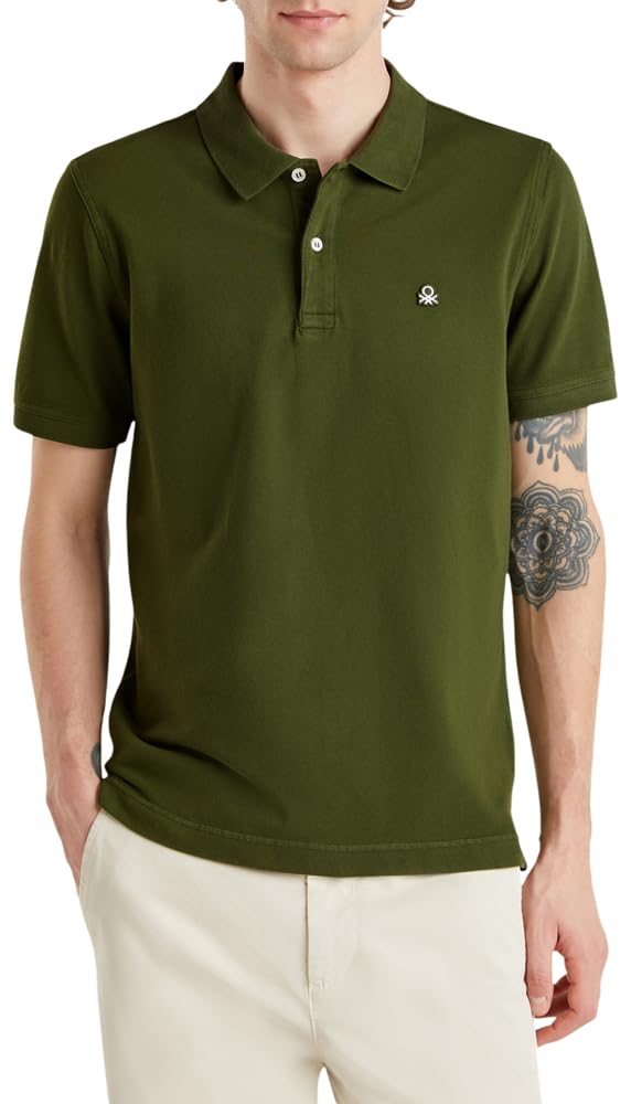 Benetton 3wg9u301z Polo Uomo Rossa Slim XS