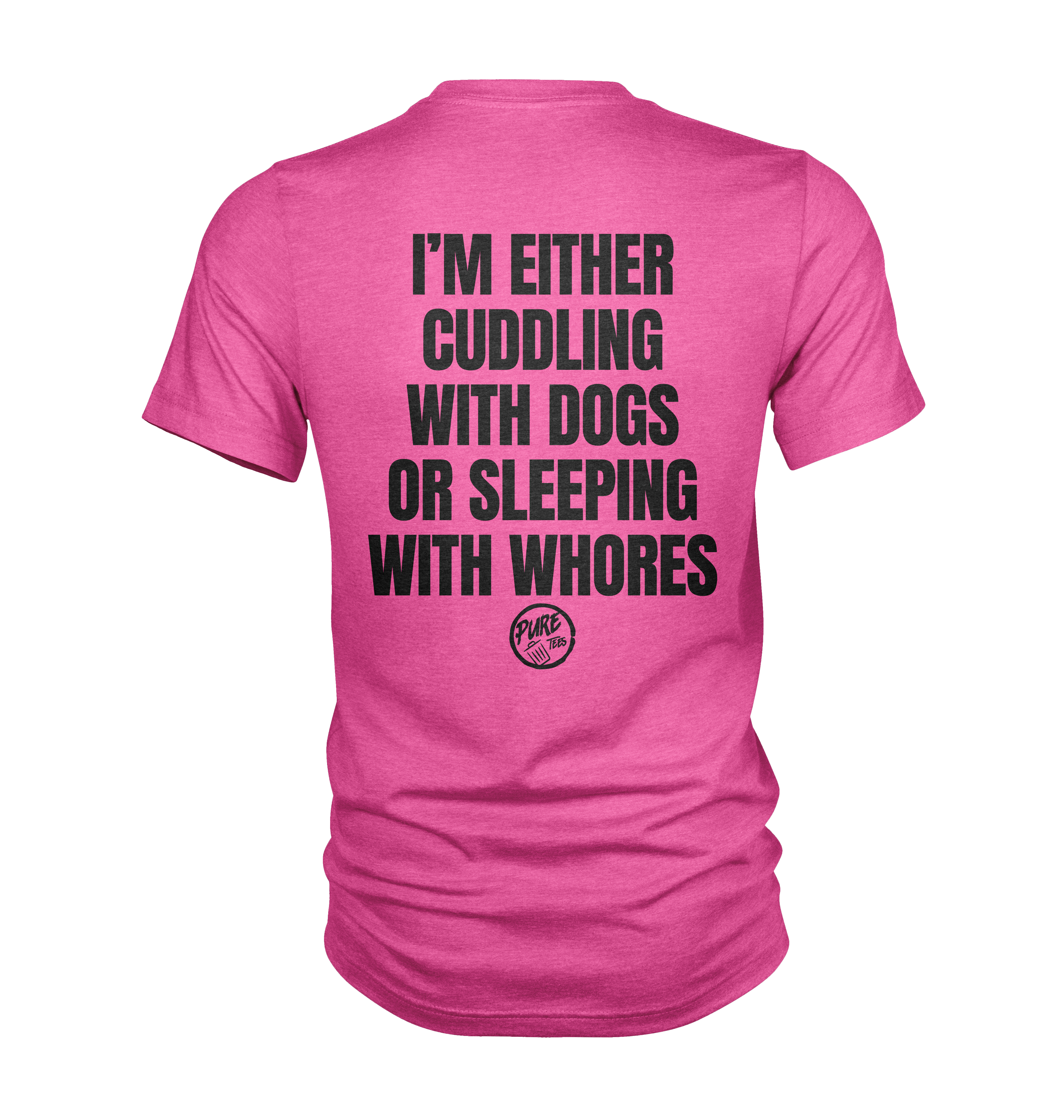 Pure Trash I'm either cuddling with dogs T-shirt uomo Berry cotone