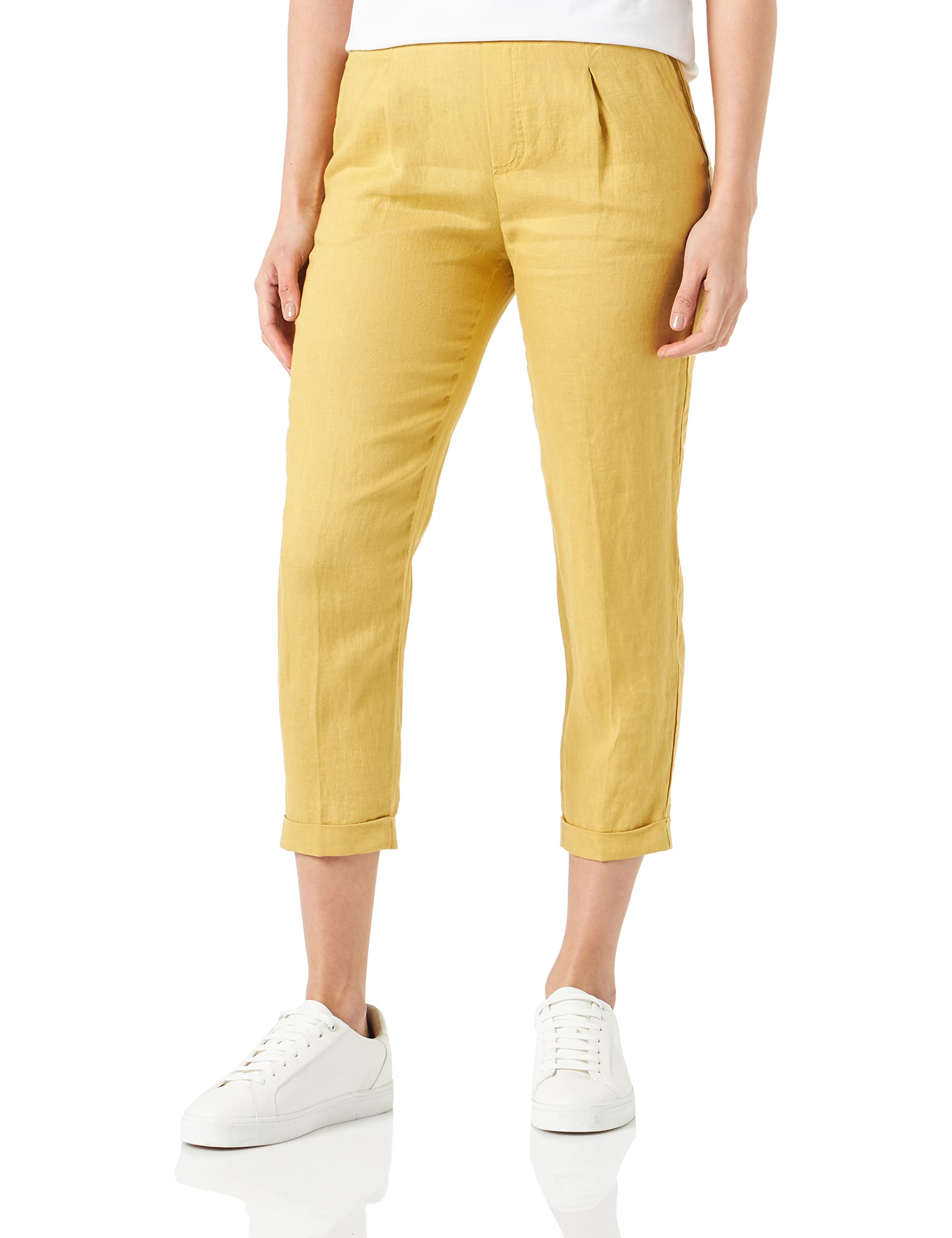 Benetton 4agh558x5 pantalone donna beige 193 tessuto classico