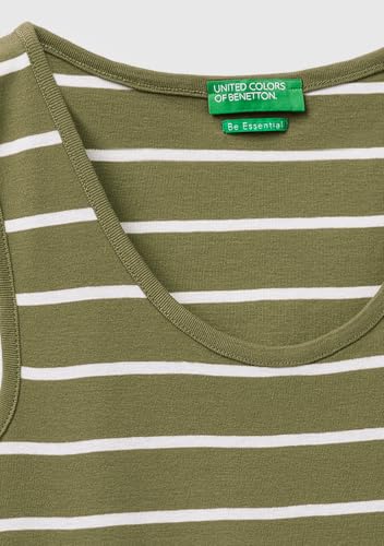 Benetton Canotta Costina Rigata Slim Fit Tinta Unita