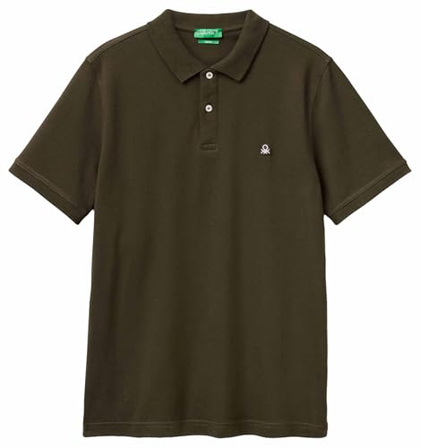 Benetton Polo M/M Maglia Polo Slim Patch Logo Cuore