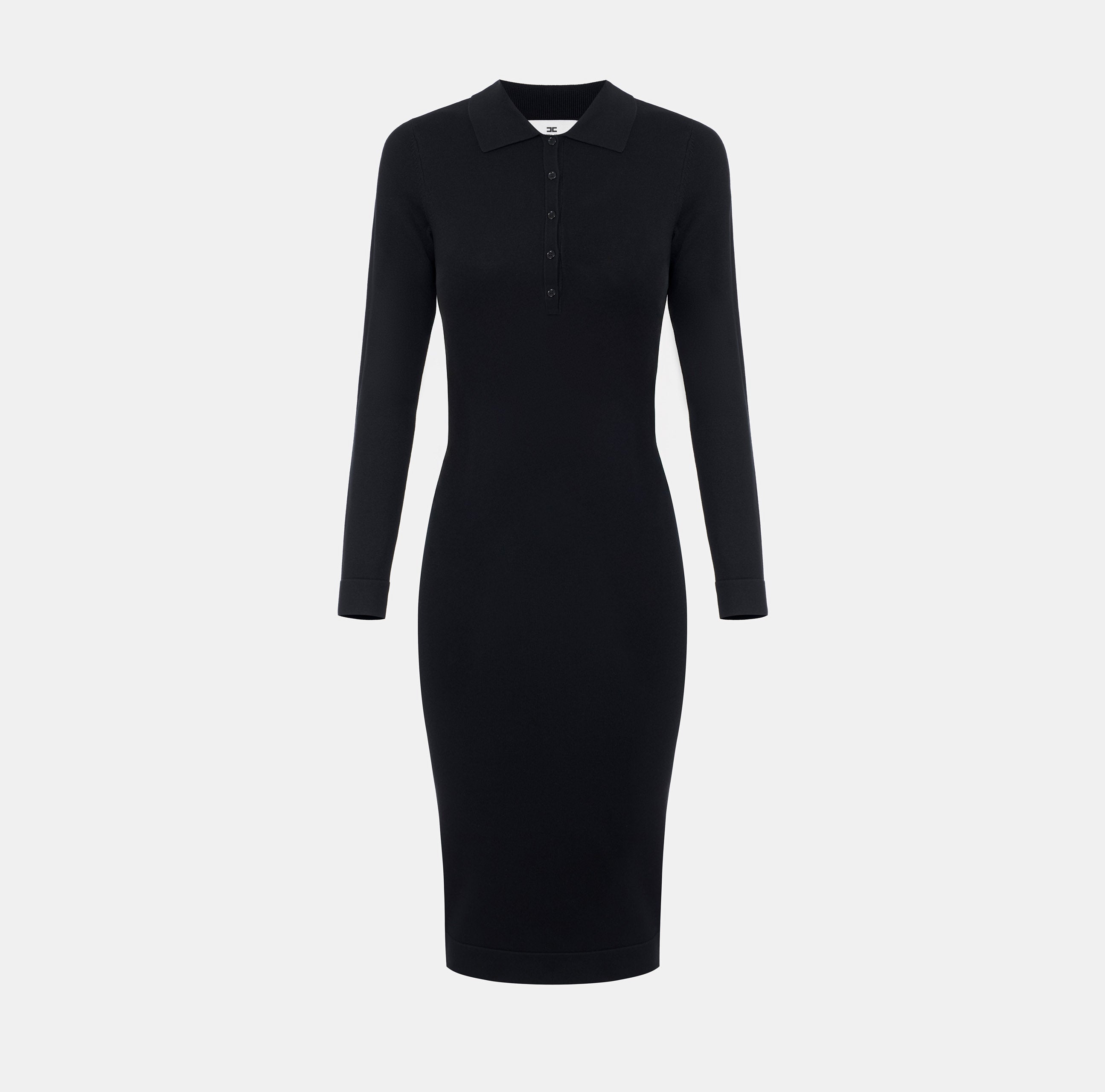 Elisabetta Franchi AM59S67E2 abito midi nero polo