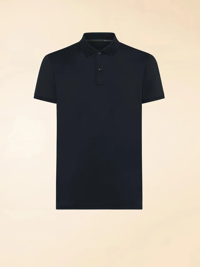 RRD 26207 polo uomo blue black oxford stretch