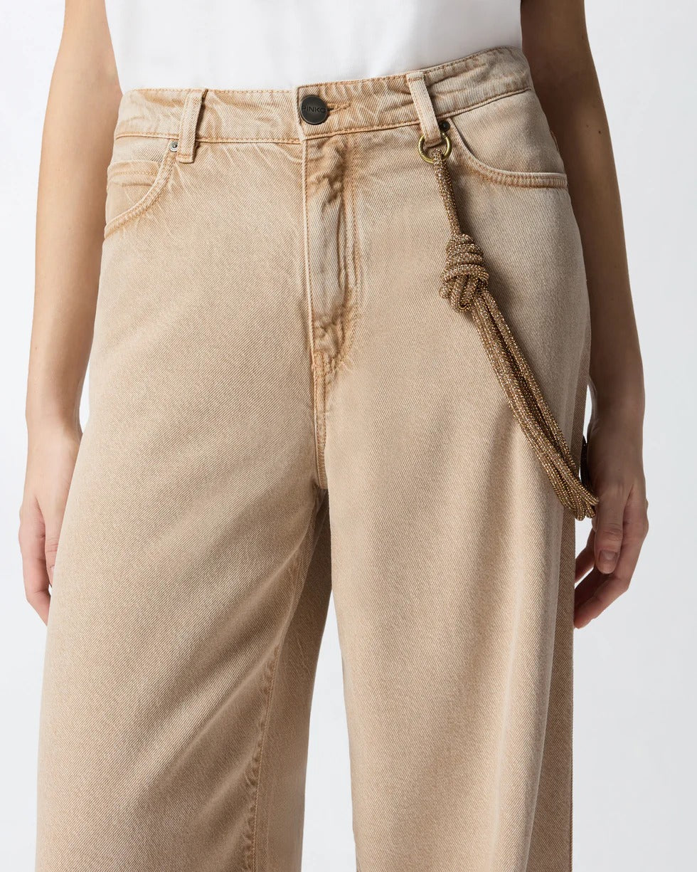 Pinko Lauryn 104601 A33R Jeans Donna Loose Beige