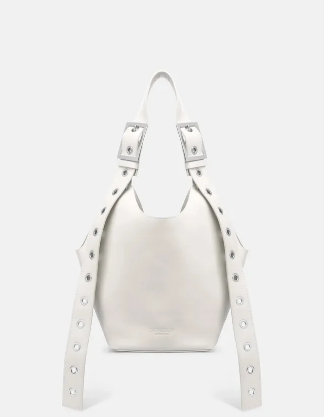 Dondup Small Hobo borsa pelle donna alabastro