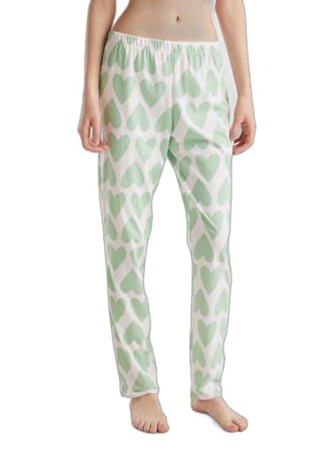 Benetton 3MR73F03H Pantalone Pigiama Donna Cotone Green