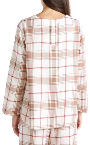 Benetton maglia pigiama donna flanella tinto filo taglia L