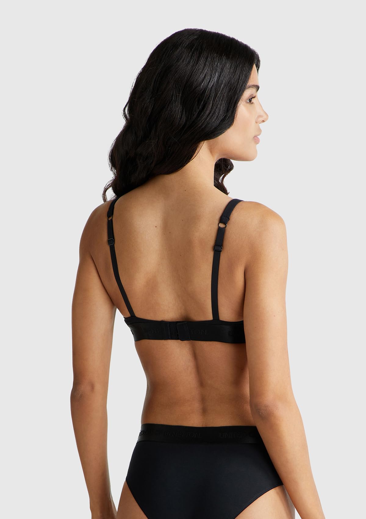 Benetton Bra reggiseno donna nero cotone comfort quotidiano