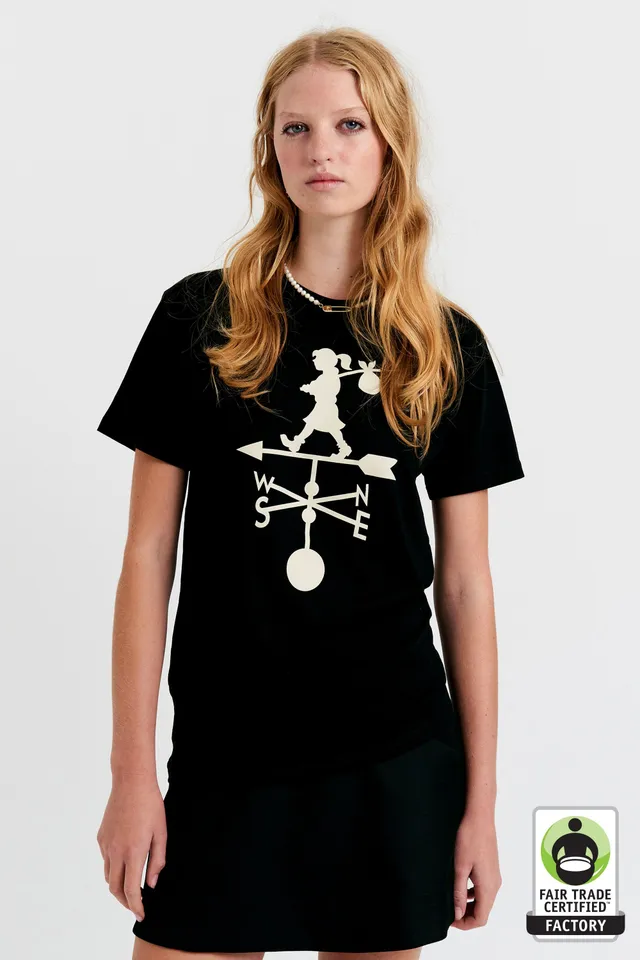 Karen Walker Weather Shop T-Shirt Black cotone