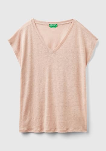 Benetton T-Shirt Donna Maglietta Cotone Jersey Manica Corta