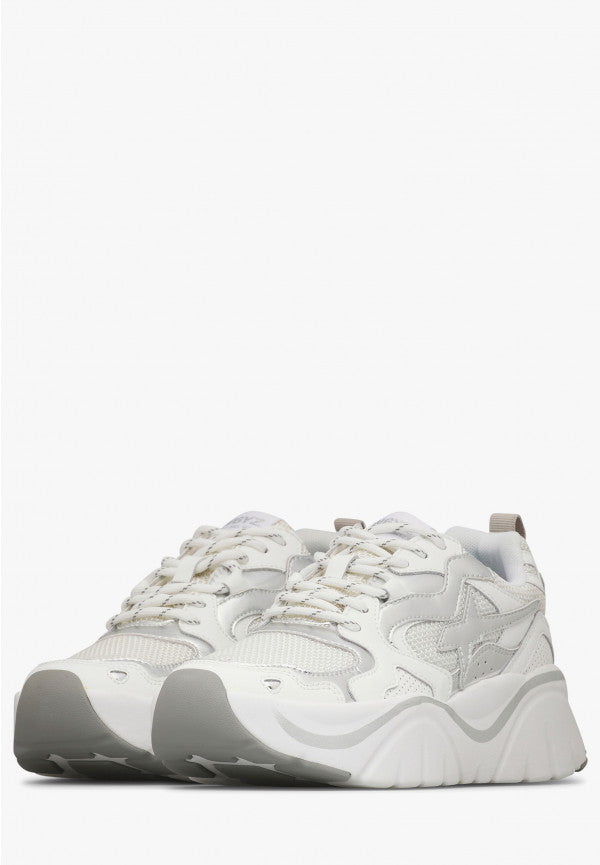 W6YZ Mia-W 2019468 04 sneakers donna Bianco Argento platform