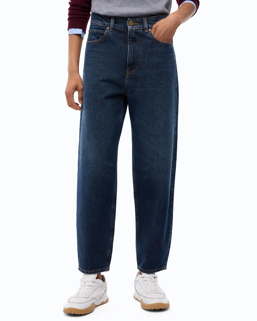 Pinko Estelle Egg 103857 Jeans Denim Blu Scuro Balloon