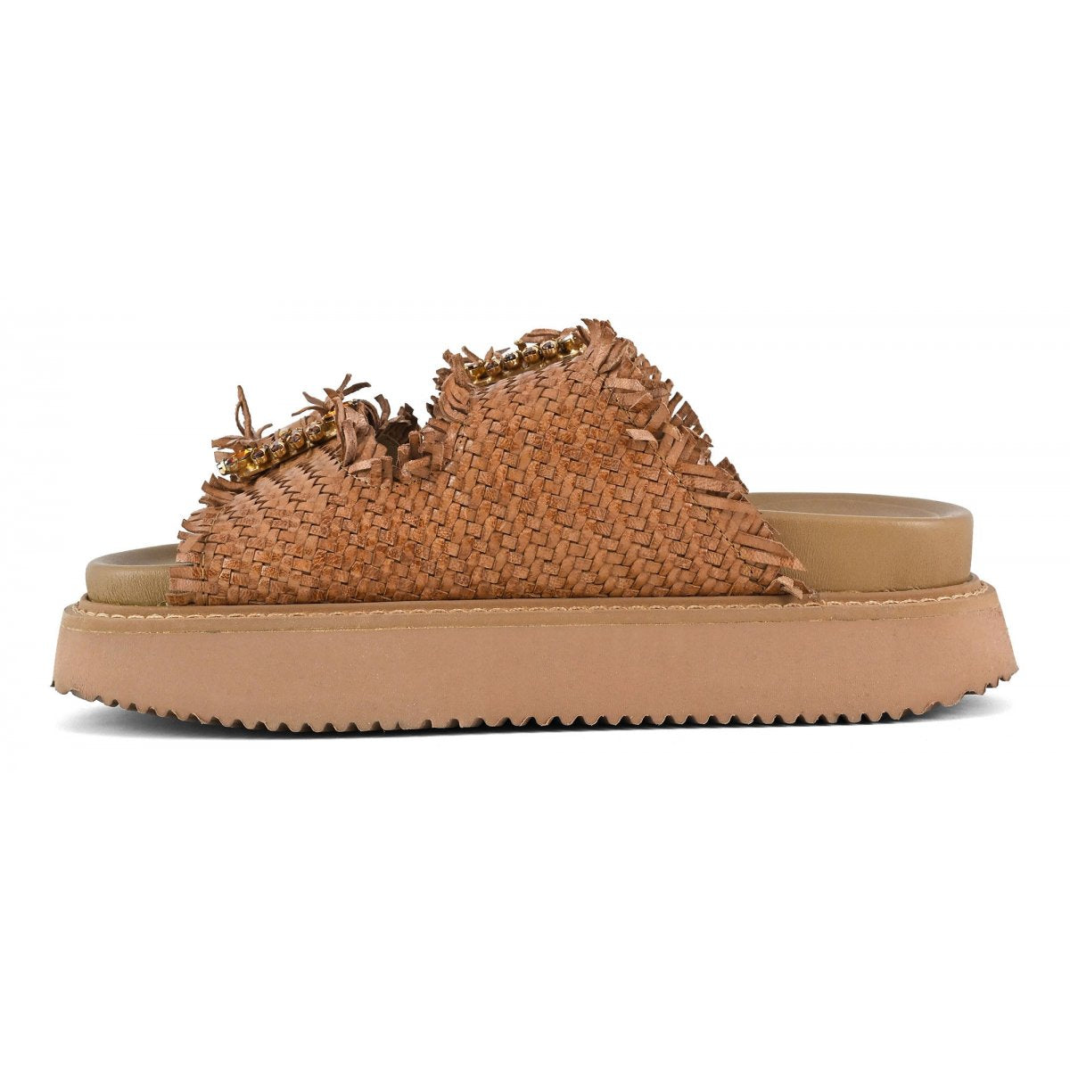 Coral Blue CB K225 02 sandalo gioiello donna Cognac platform