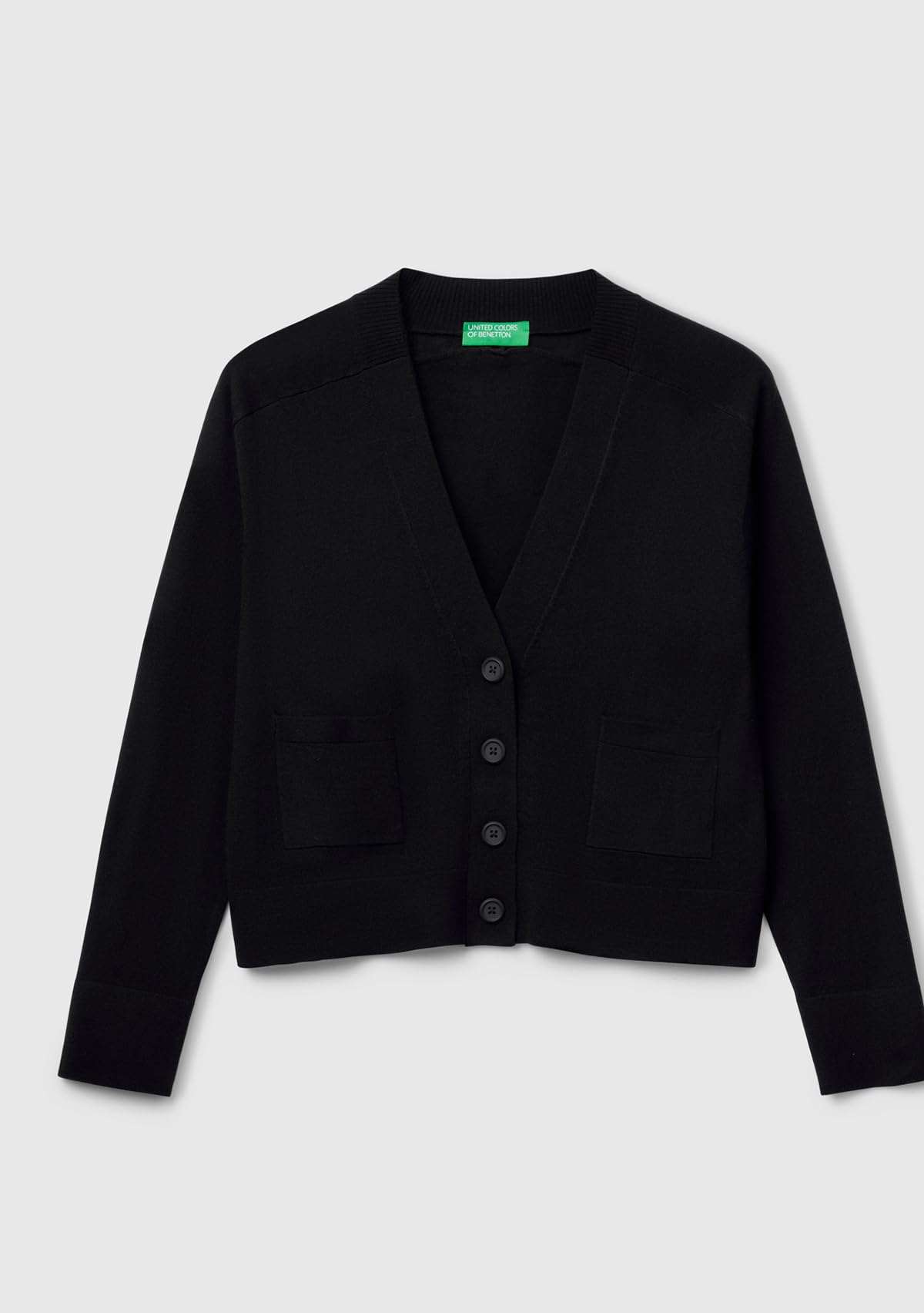 Benetton Maglieria 11ahd604r Cardigan Merino Nero Taglia XS
