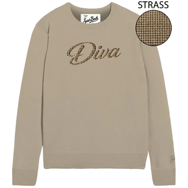 MC2 Saint Barth New Queen Maglione Lana Diva Beige S