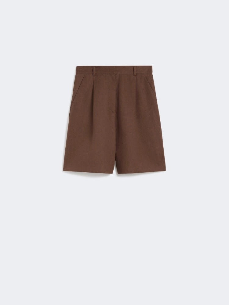 Max Mara Weekend Cuba bermuda donna cioccolato lino