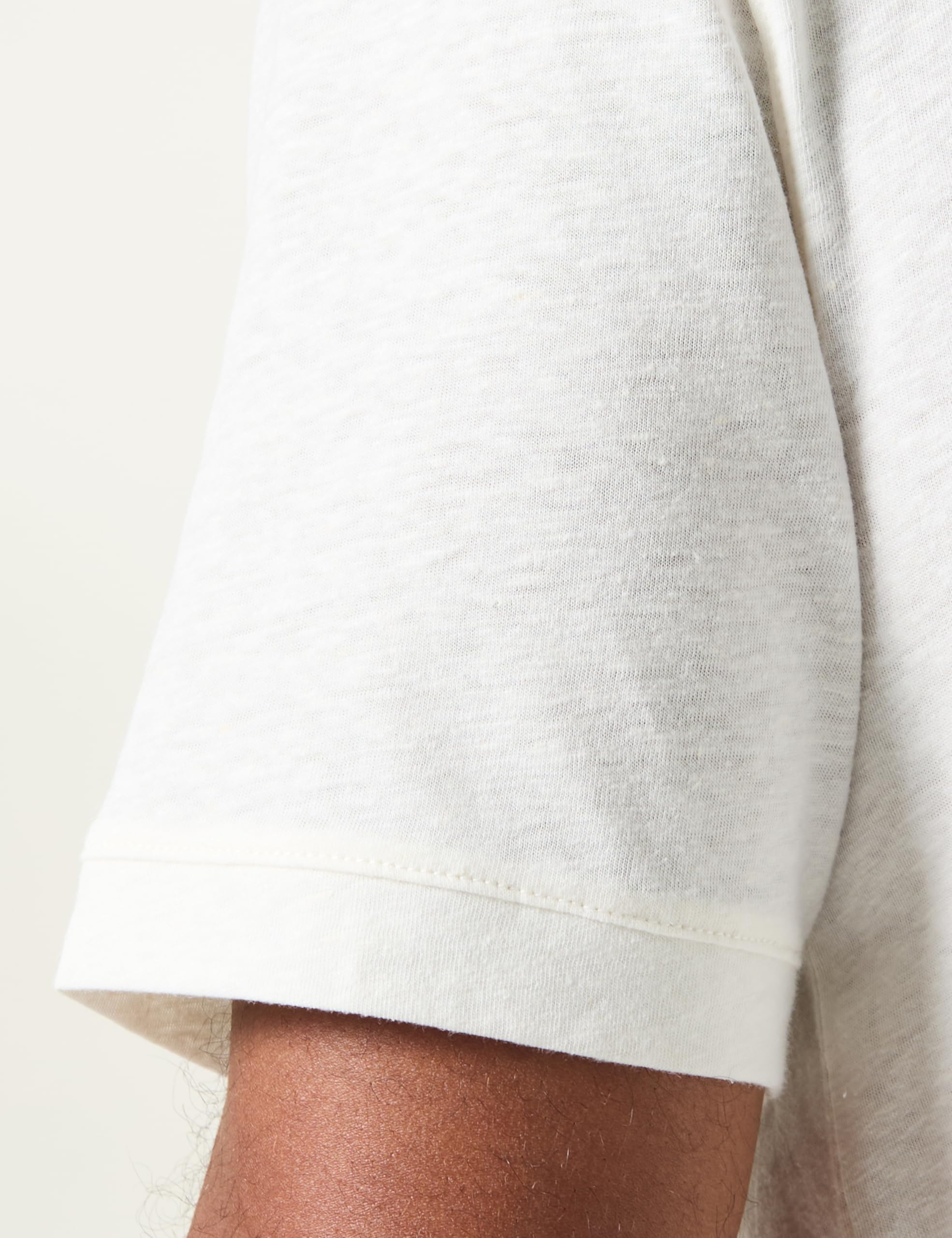 Benetton Serafino T-Shirt Maglietta Misto Lino Relax