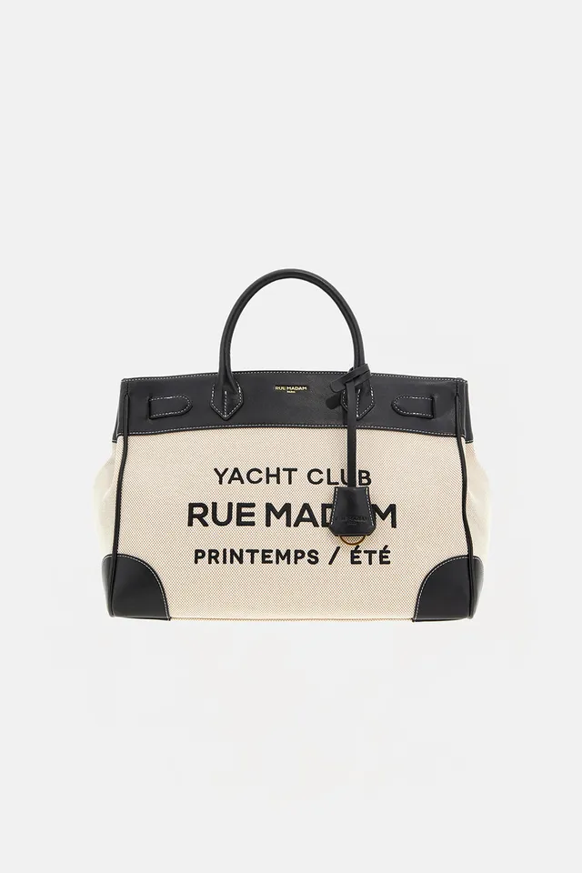 Rue Madam Riviera 1556 Tote Canvas Black Ecopelle