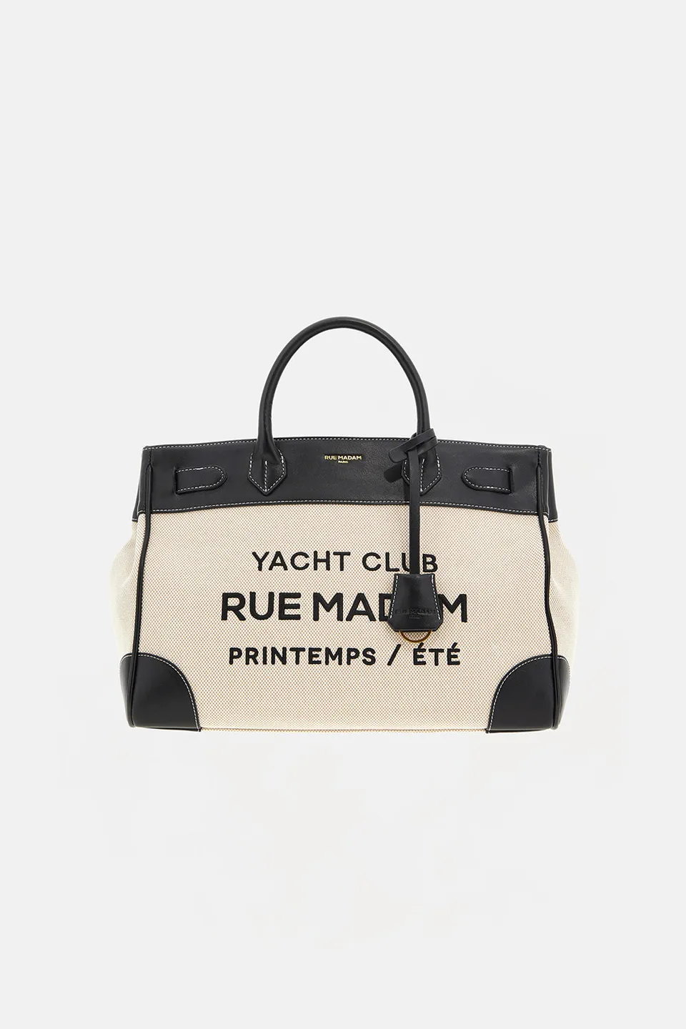 Rue Madam Riviera 1556 Tote Canvas Black Ecopelle