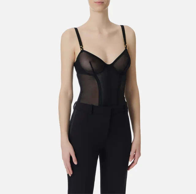 Elisabetta Franchi BO02562E2 body tulle nero taglia 42