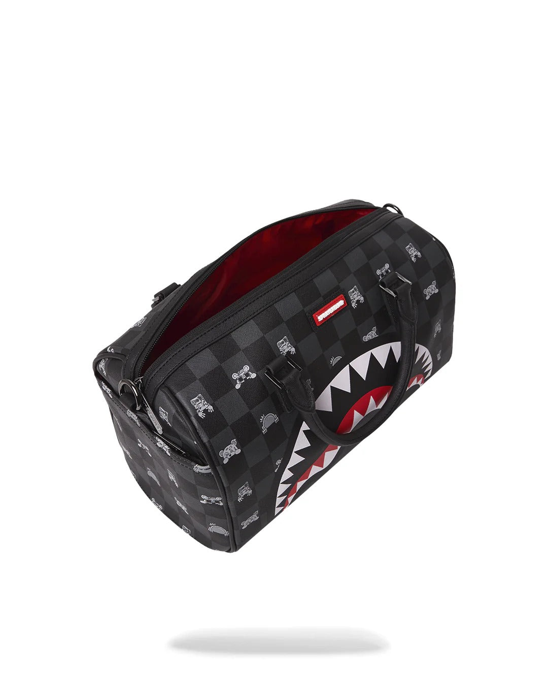 Sprayground Peeking Character Check borsone mini nero grigio PVC