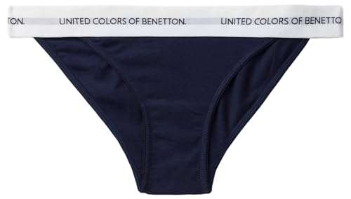 Benetton Slip Basso Donna Blu Notte XS Cotone Organico