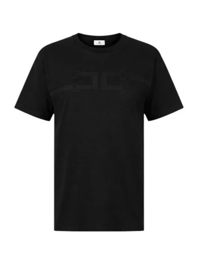 Elisabetta Franchi MA66P61E2 T-Shirt Jersey Nera Logo