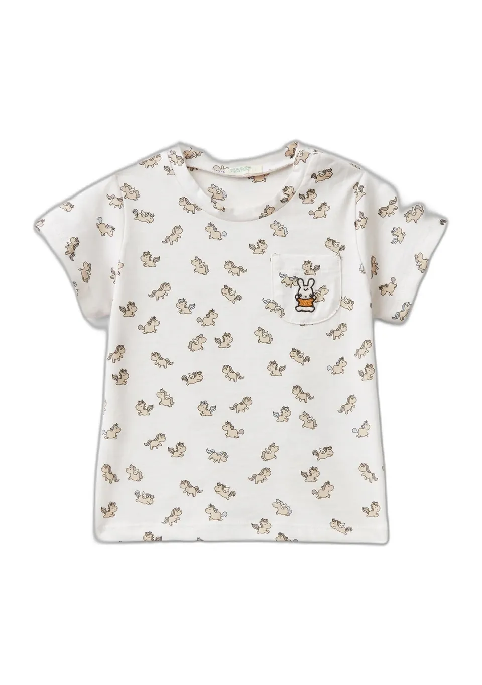 Benetton 39UMA104B T-shirt Bimbo Taglia 50 Jersey Cotone