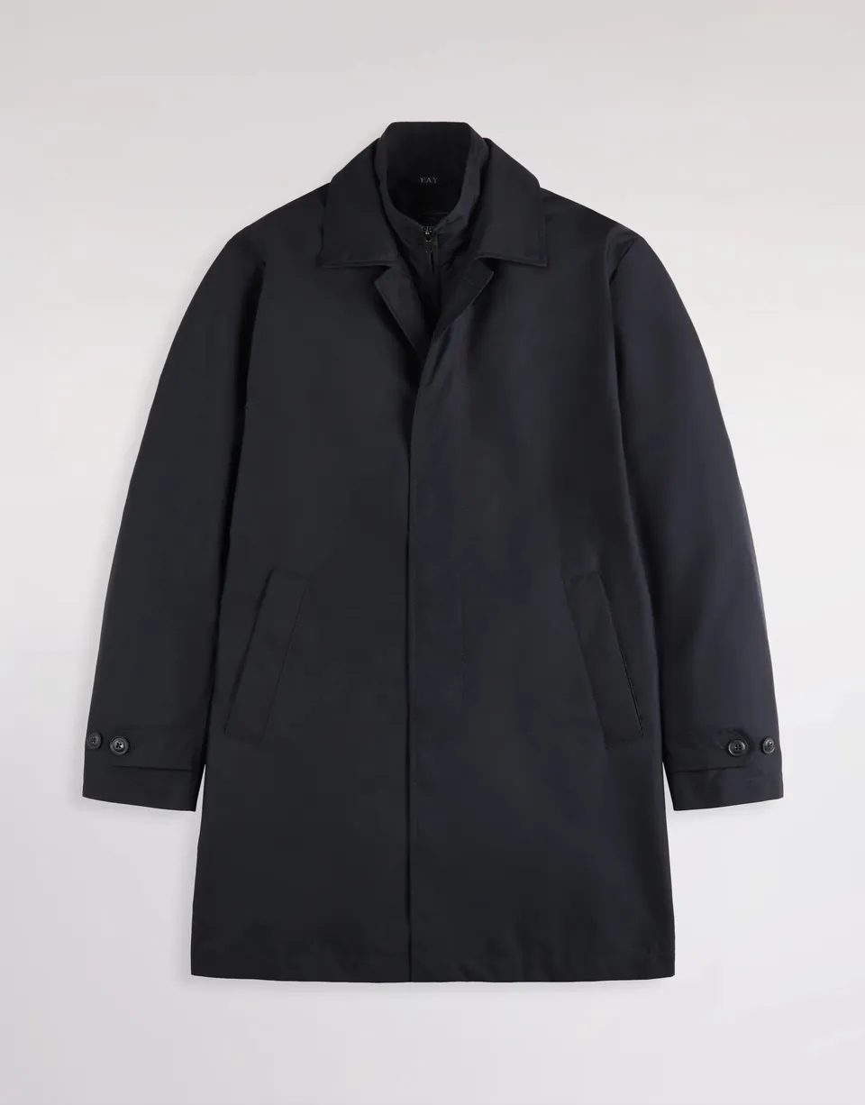 Fay Morning Coat NAM6252 cappotto uomo blu tecnico
