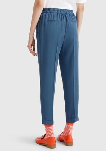 Benetton 4Y09DF079 Pantaloni Donna Taglia M Blu