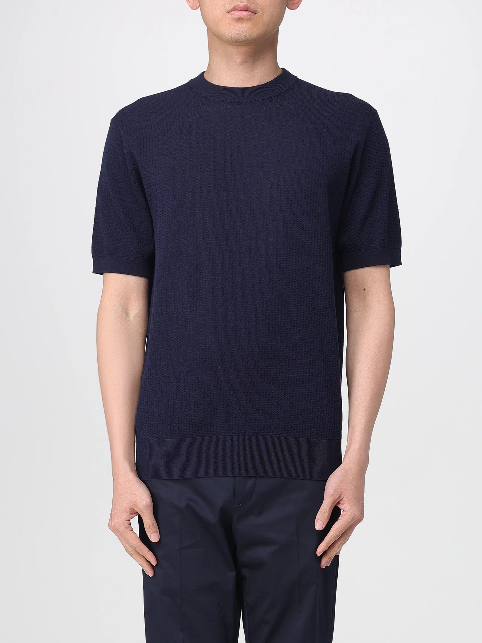 Kangra 3023 21 maglia uomo cotone blu trecce