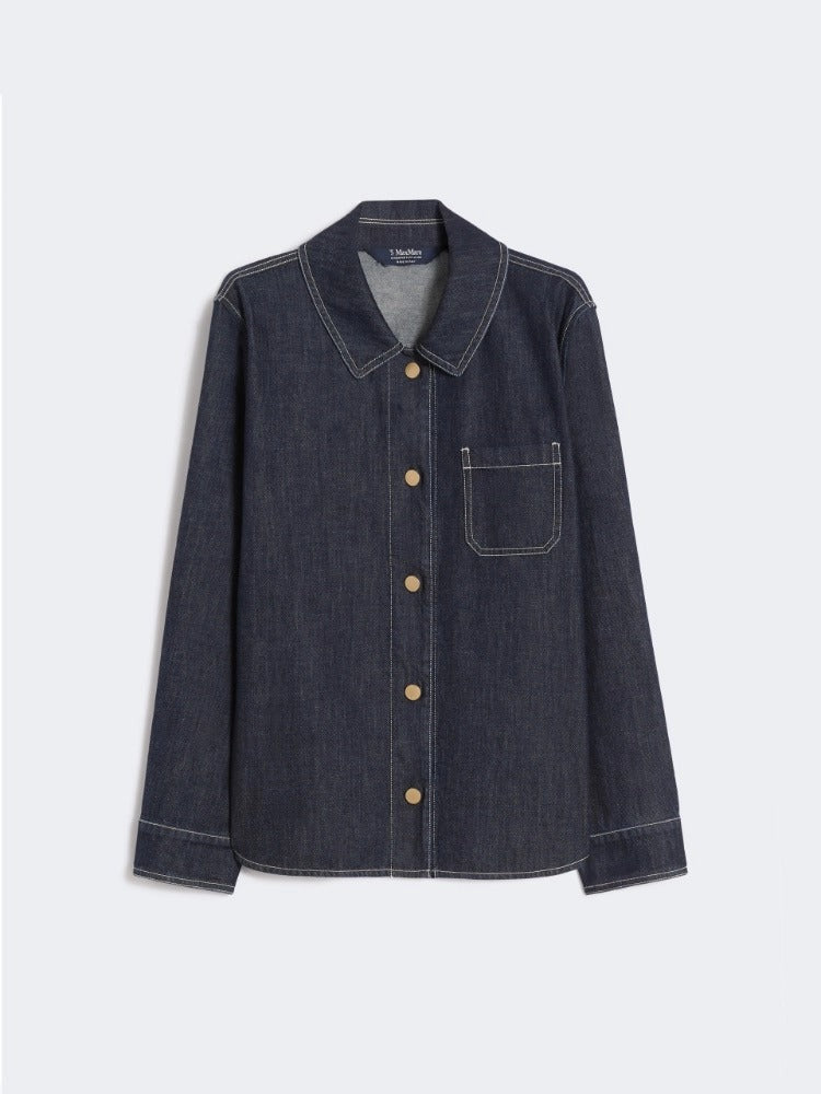 Max Mara SMMENFASI001 Camicia Denim Blu Marino Cotone