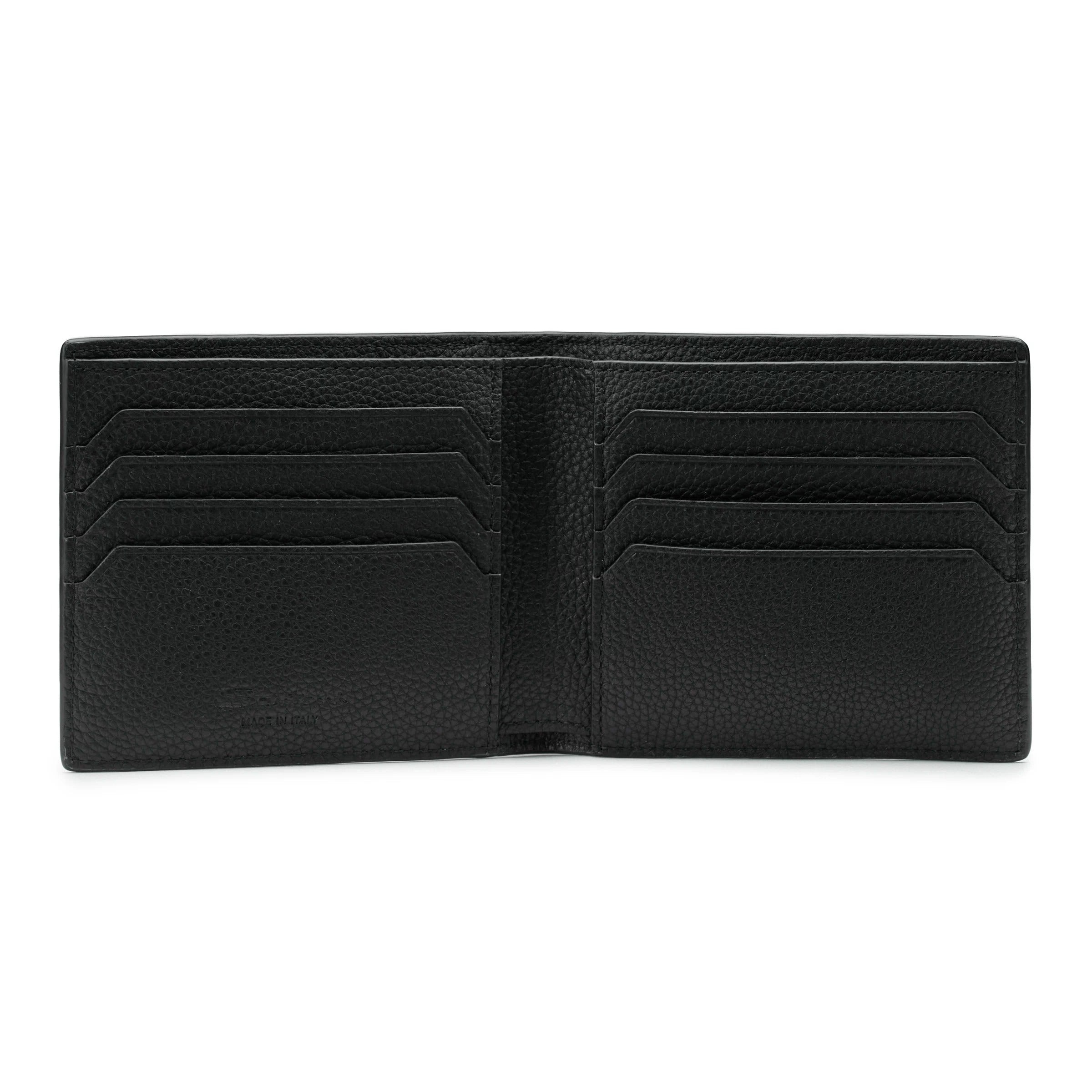 Santoni UFPPA2375FOA portafoglio uomo nero fumo pelle