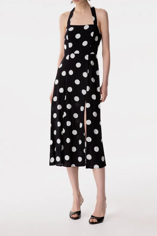 Mar De Margaritas Paula MMABW1536 Abito Midi Pois Nero