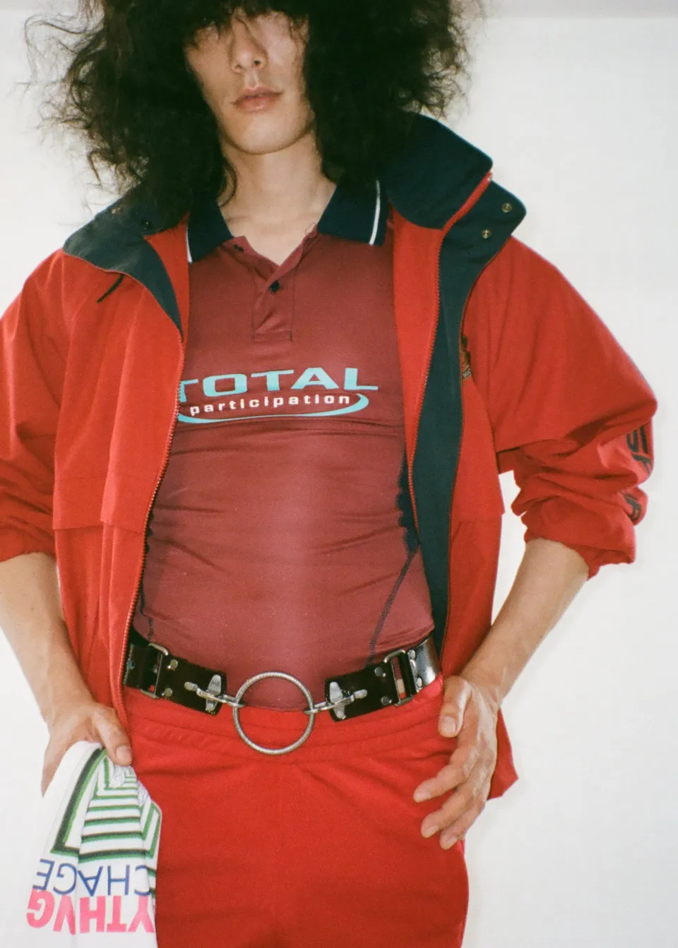 Martine Rose Shrunken Football Vest maglia burgundy stretto