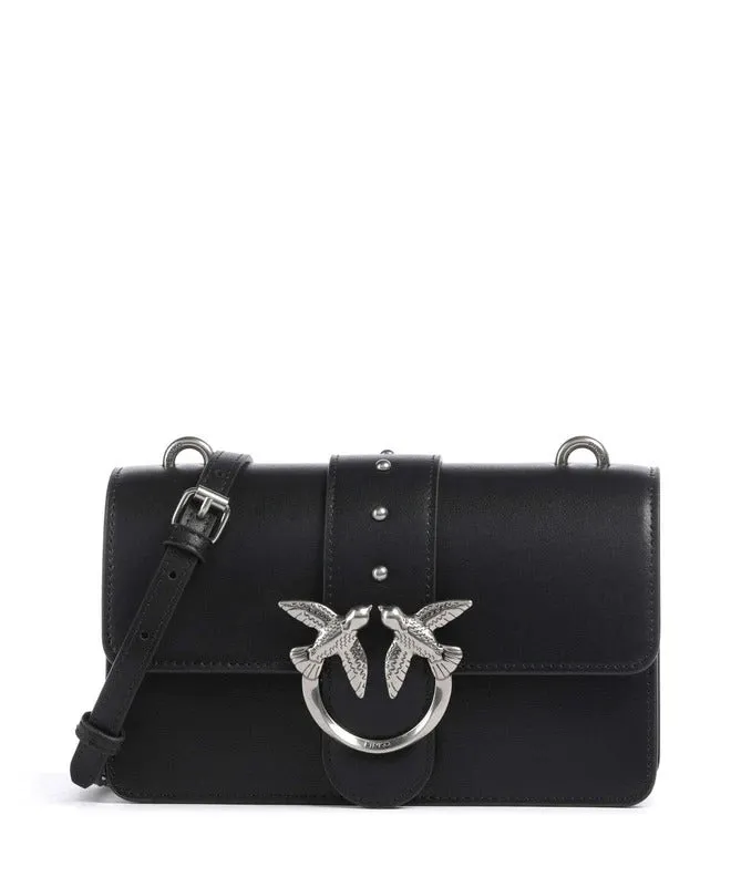 Pinko Love One Mini 105856 A0F1 Borsa Nero Old Silver Pelle