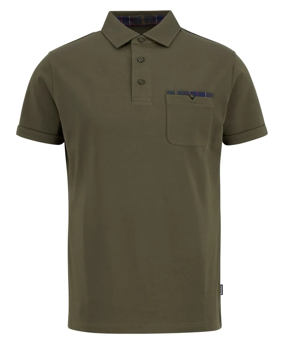 Barbour MML1496 CorPatch polo uomo cotone Dark Olive