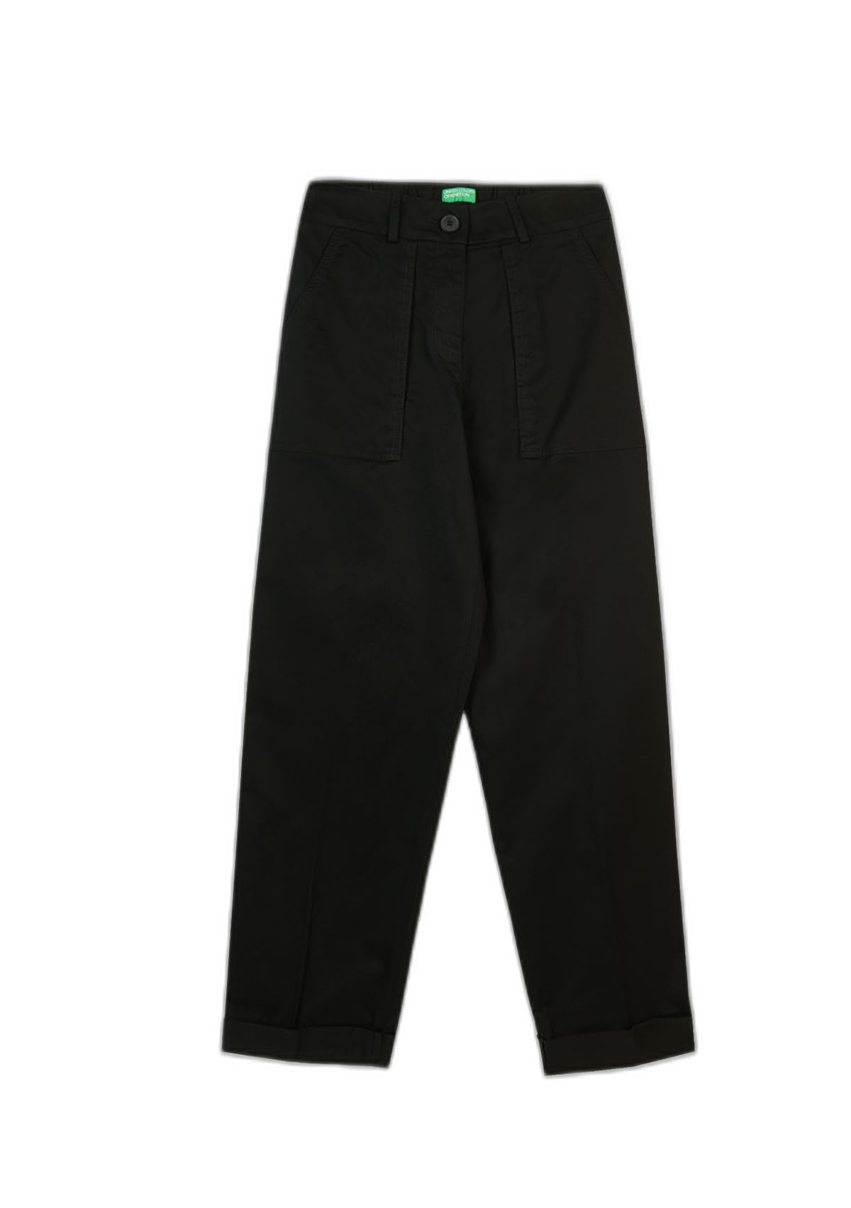 Benetton Pantaloni Donna Twill Cotone con Tasche Blu