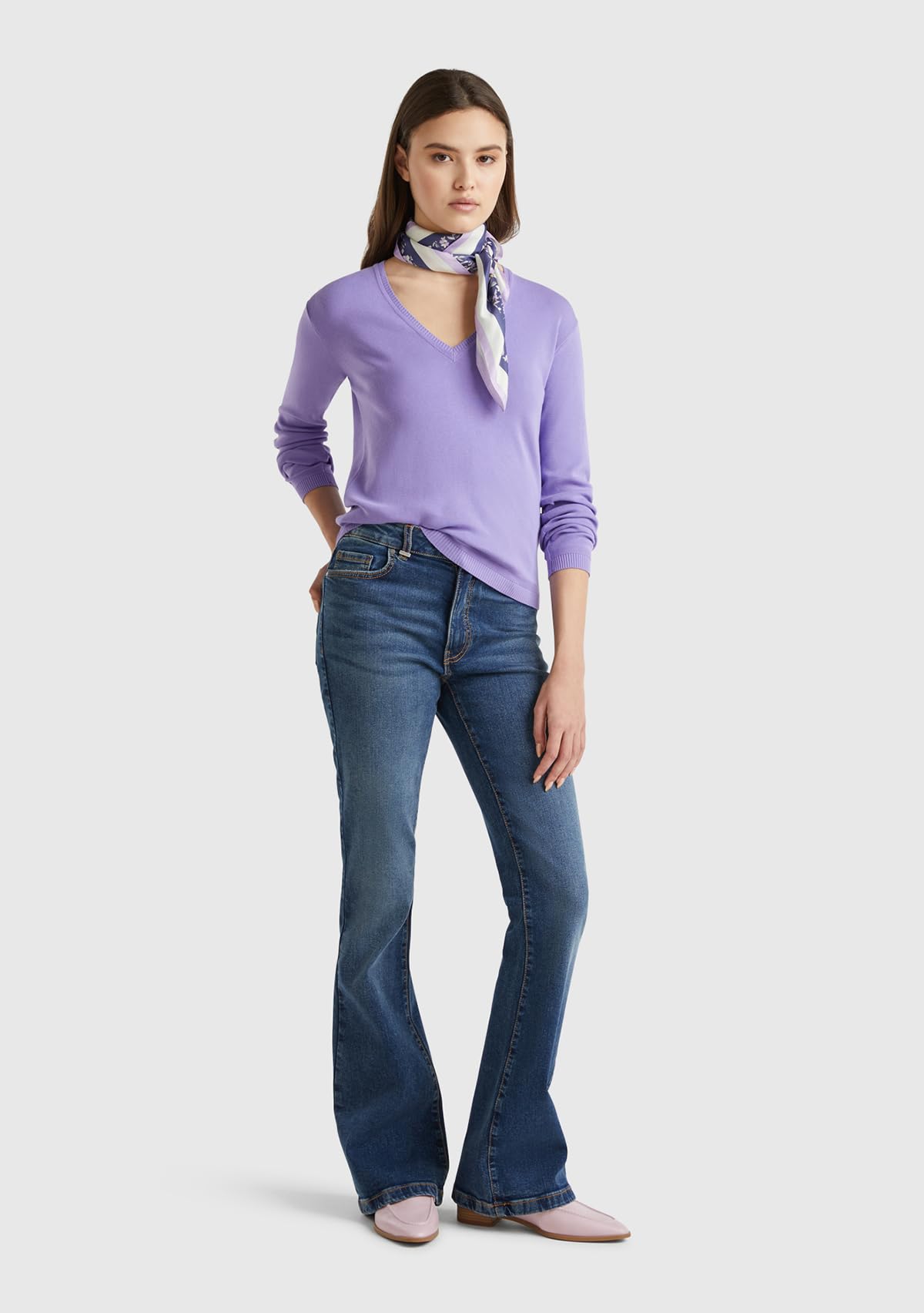 Benetton Maglieria Pullover Donna M Blu Invernale