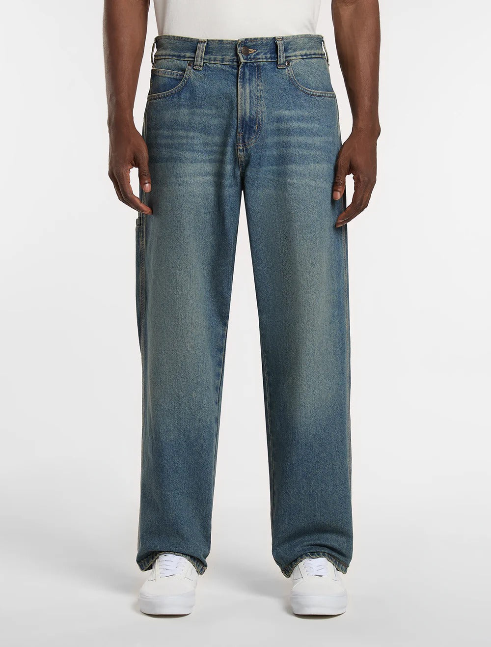 Dickies DK0A88ED jeans uomo baggy tapered blu khaki cotone